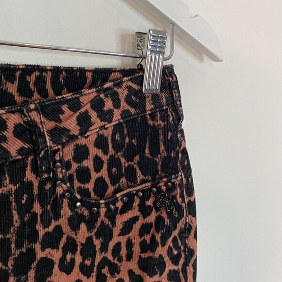 Maison Scotch Punk Radar Leopard Print Corduroy Skinny Pants - Picture 5 of 8